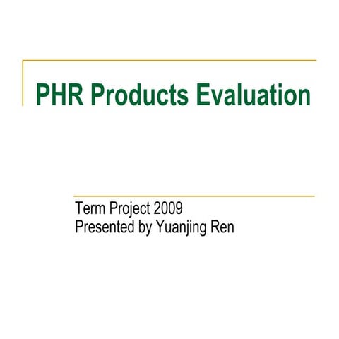HIT Products Evaluation