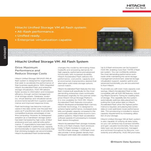 Hitachi Unified Storage VM Flash -- Datasheet
