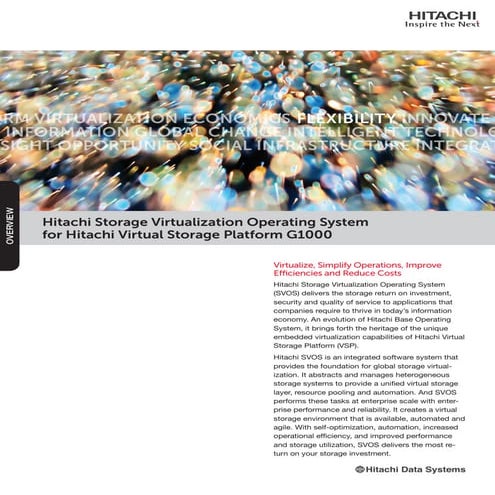 Hitachi Storage Virtualization Operating System Overview Brochure