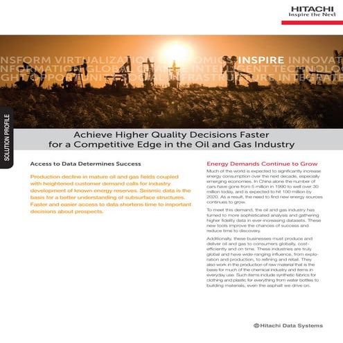 Achieve Higher Quality Decisions Faster for a Competitive Edge in the Oil and...