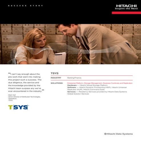Hitachi data systems and tsys success story