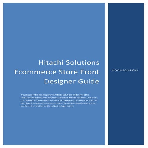 Hitachi Solutions Ecommerce Store Front Designer Guide
