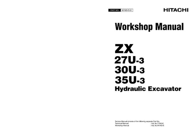 Hitachi zaxis zx 85 us 3 excavator service repair manual | PDF