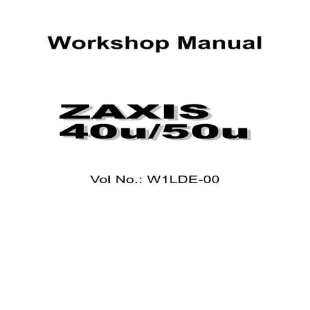 Hitachi zaxis 50 u excavator service repair manual