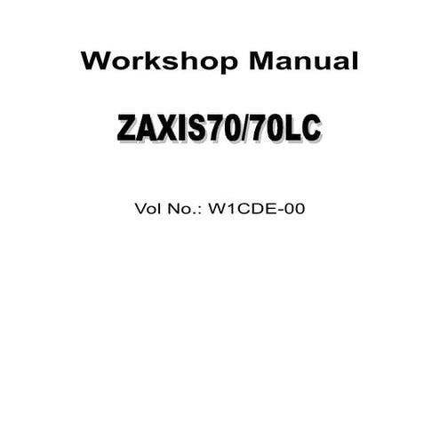 Hitachi zaxis 70 excavator service repair manual | PDF