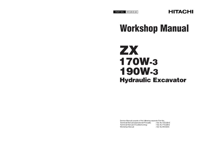 Hitachi zaxis zx 170 w 3 wheeled excavator service repair manual | PDF