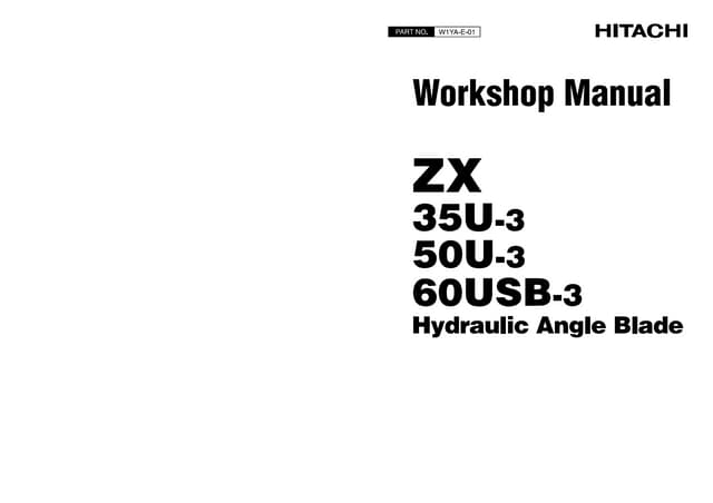 Hitachi zaxis zx 60 usb 3 excavator service repair manual | PDF