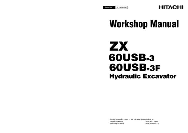 Hitachi zaxis zx 60 usb 3f excavator service repair manual | PDF