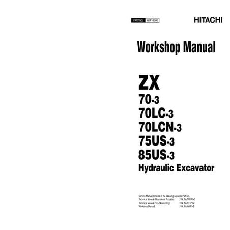 Hitachi zaxis zx 75 us 3 excavator service repair manual
