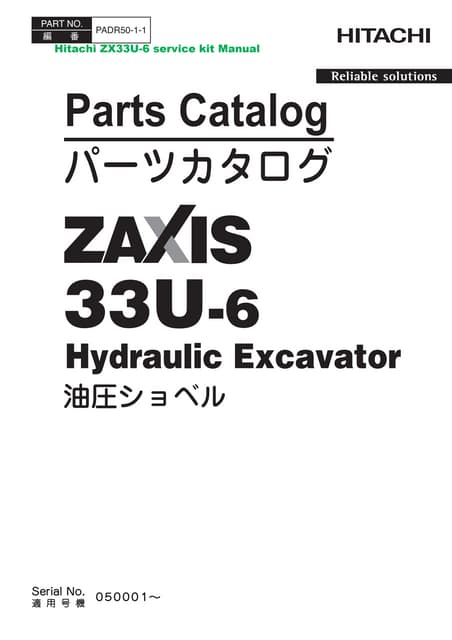 Hitachi ZX33U-6 service kit Parts Manual | PDF