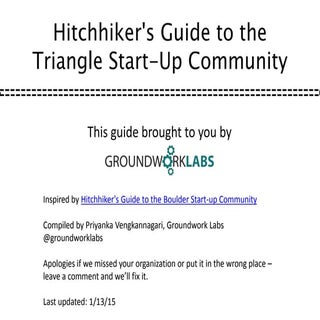 Hitchhikers guide to triangle start...