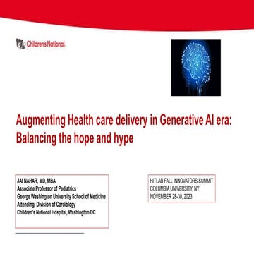 Augmenting Health care delivery in Generative AI era: Balancing the hope and hype