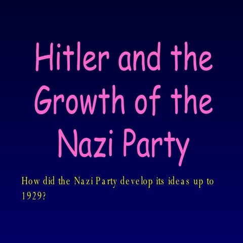 Hitler and the growth of the Nazi party