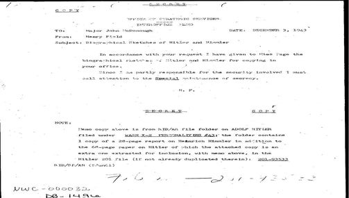 Портрет Адольфа Гітлера, ЦРУ