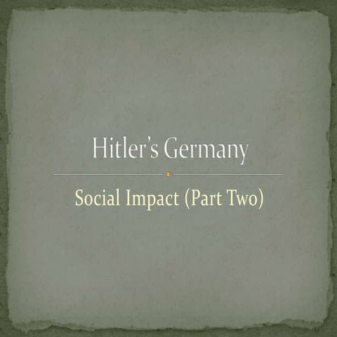 Hitler’s germany social impact 2 (persecution of minorities and undesirables)