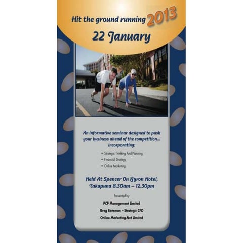 Hit the ground running 2013 - Strategic Thinking