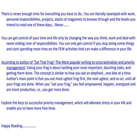 Hit the hardest- procrastination & priority managment