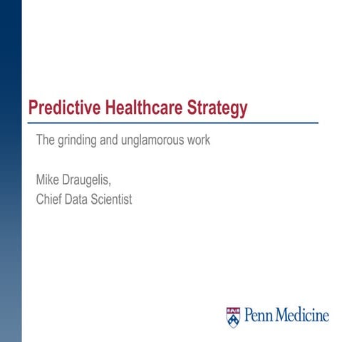 Hitting the Sweet Spot with Predictive Analytics (Michael Draugelis)