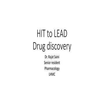 Hit to lead drug discovery .pptx