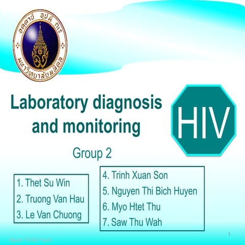 Laboratory diagnosis and monitoring of HIV 
