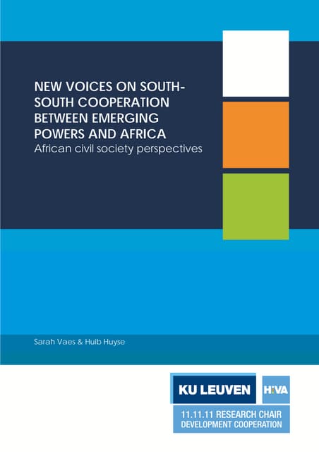  New Voices on South-South Cooperation between Emerging Powers and Africa