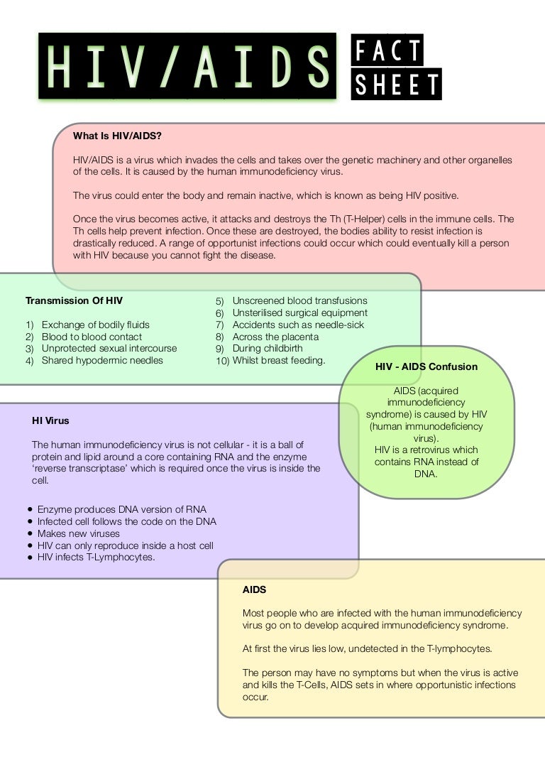 ocr as biology fact sheets hiv aids hiv information sheet