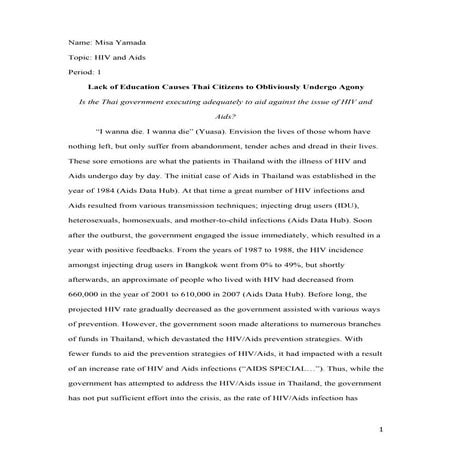 Hiv and aids final draft