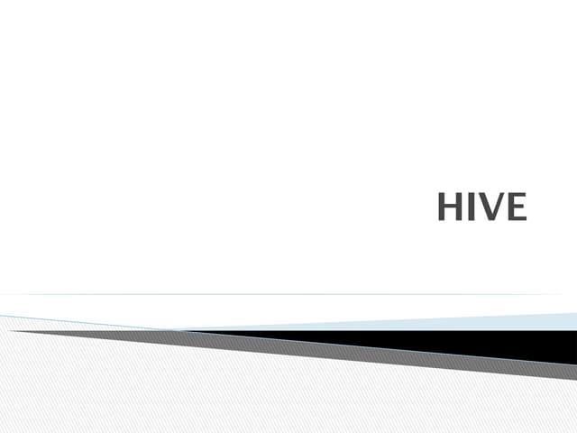 Hive It stores schema in a database and processed data into HDFS. It provides...