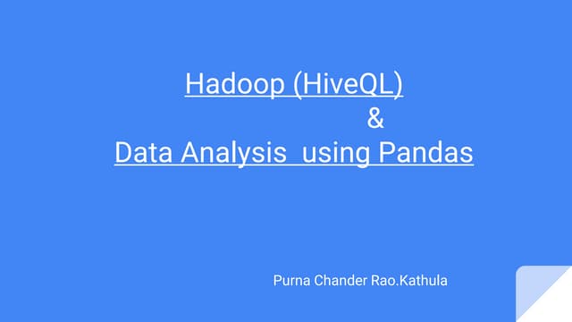  Hive  and  data analysis  using pandas
