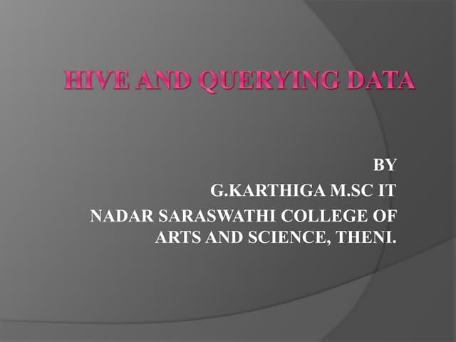 Hive and querying data