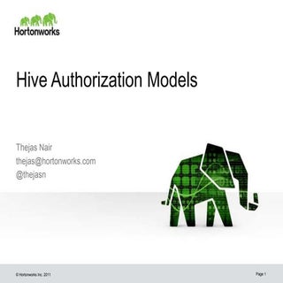 Apache Hive authorization models