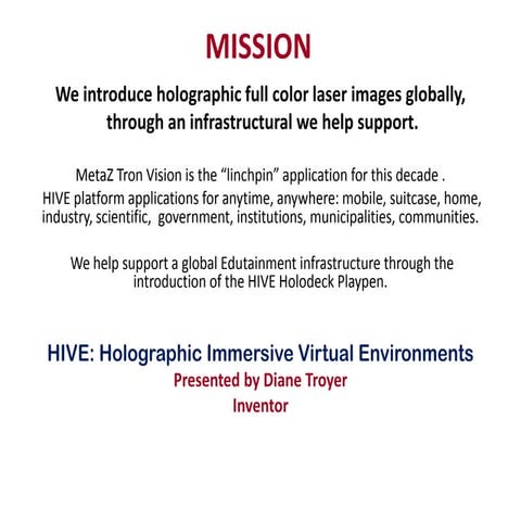 Diane Troyer Laser MetaZtron HIVE  