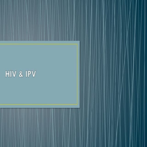 Hiv & intimate partner violence