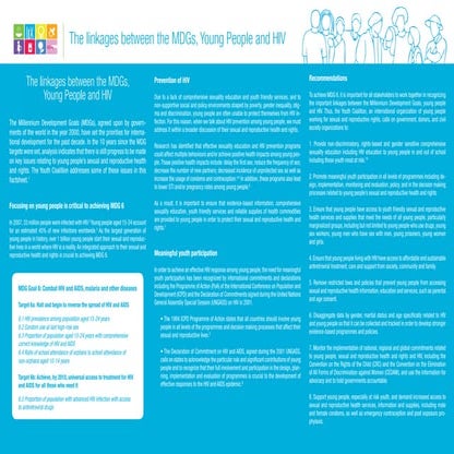	The linkages between the MDGs, Young People and HIV
