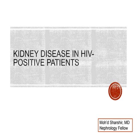 kidney disease in HIV-positive patients, Moh'd sharshir