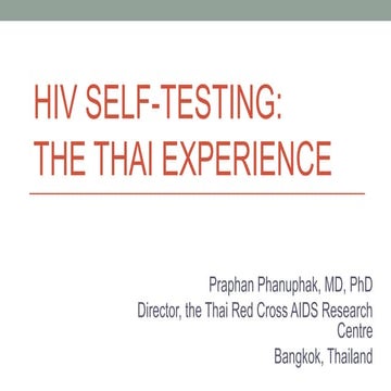 HIV self-testing: The Thai experience
