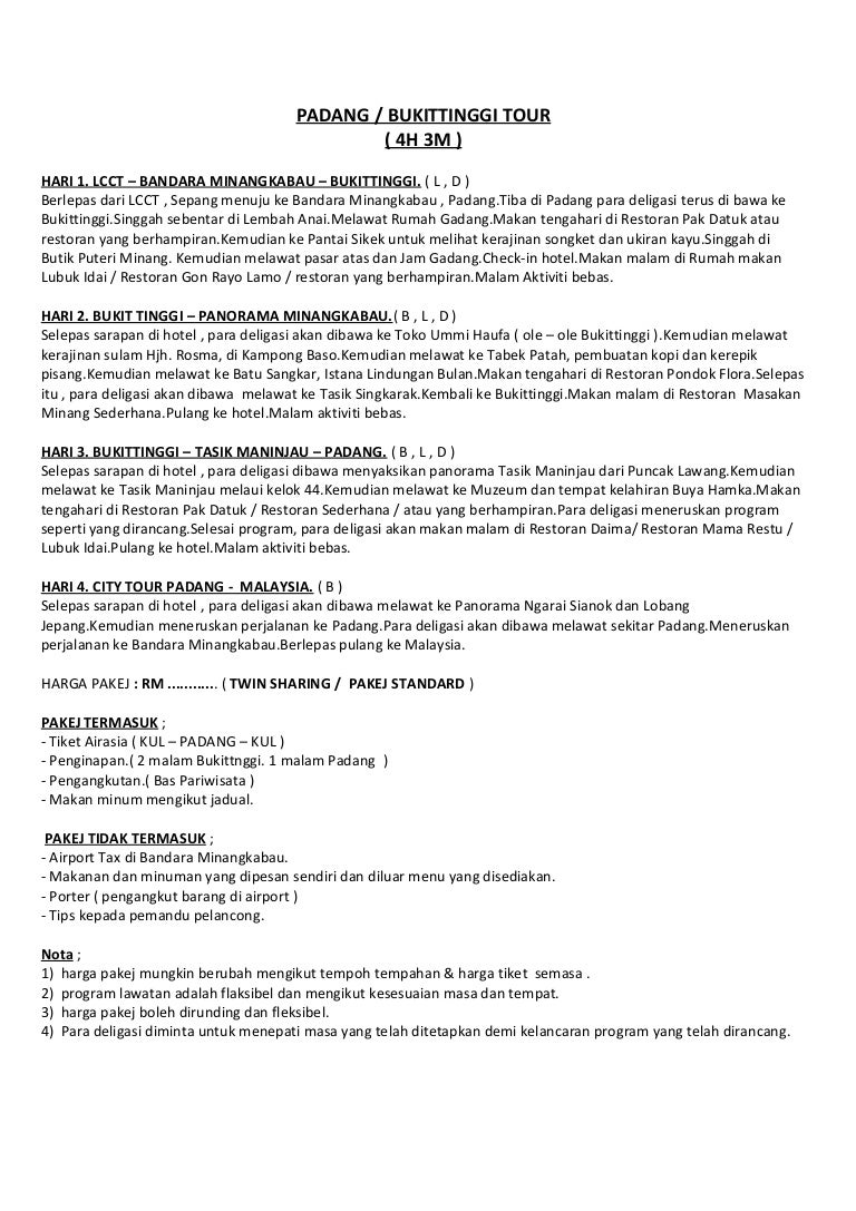 Hj Rahim Tentatif Padang