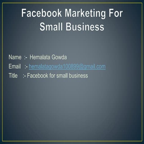 facebook marketing for small business