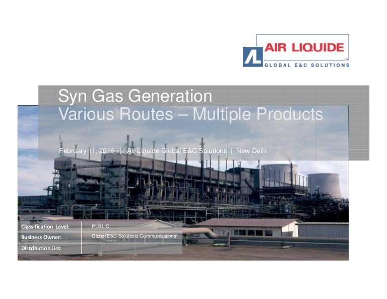Air Liquide Lurgi 2016 Overview Of Coal Heavy Oil Ch4 To Syngas H2 Am