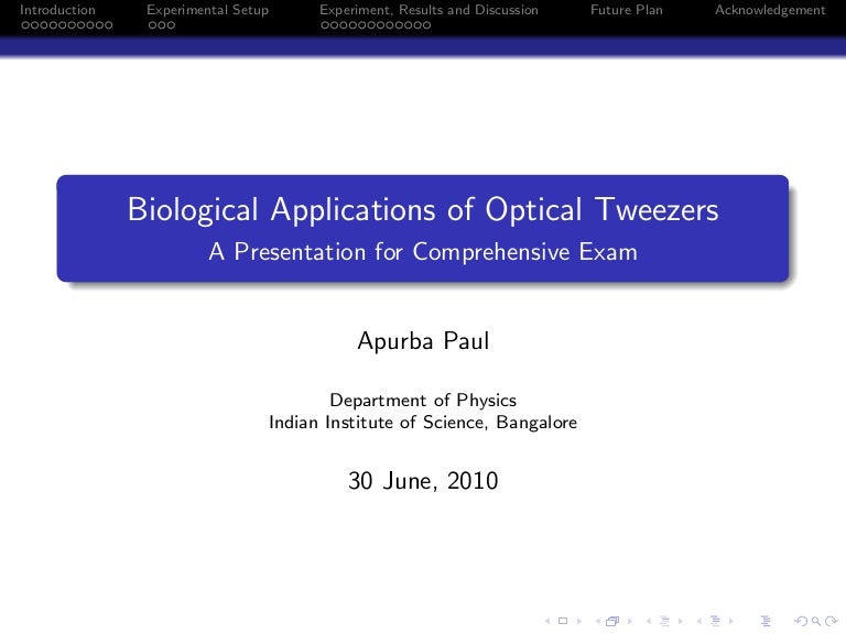 Biological applications of optical tweezers