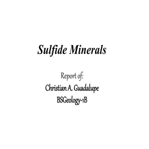 Sulfide Minerals