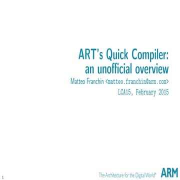 HKG15-300: Art's Quick Compiler: An unofficial overview