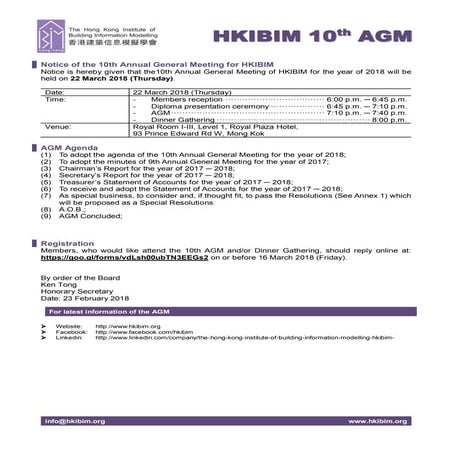 HKIBIM 10th AGM Notice