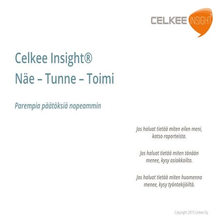 Celkee Insight presentation by Celkee