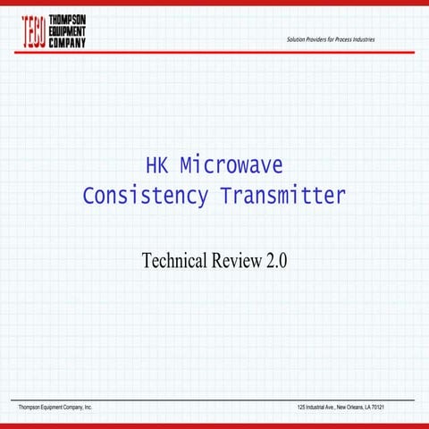 TECO HK Series Microwave Consistency Transmitter Technical Review