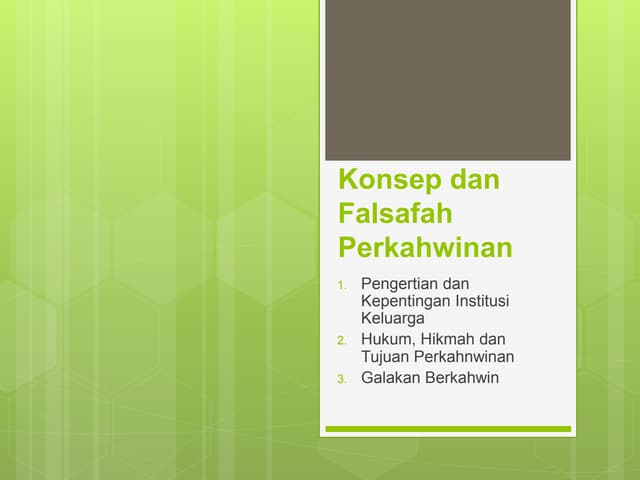 HKR 111 - Konsep dan Falsafah Perkahwinan