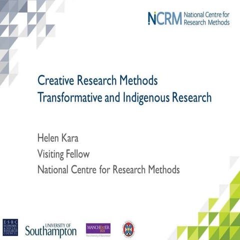 Creative research methods: Transformative research frameworks