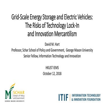 Grid-Scale Energy Storage and Electric Vehicles: The Risks of Technology Lock...