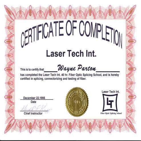 1295   laser tech - fiberoptic splicing