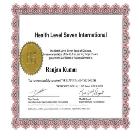Hl7 certificate